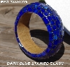 +MBA #5556-229  "Dark Blue Stained Glass Bangle Bracelet"