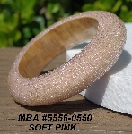+MBA #5556-556  "Soft Pink Glass Seed Bead Bangle Bracelet"