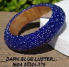+MBA #5556-578  "Dark Blue Luster Glass Seed Bead Bangle Bracelet"
