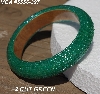 +MBA #5556-397  "2 Cut Green Glass Seed Bead Bangle Bracelet"