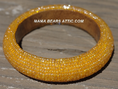 +MBA #5556-406  "3 Cut Orange Luster Glass Seed Bead Bangle Bracelet"