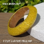 +MBA #5556-507  "3 Cut Yellow Luster Glass Seed Bead Bangle Bracelet"