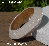 +MBA #5556-512  "Pearl White Glass Seed Bead Bangle Bracelet"