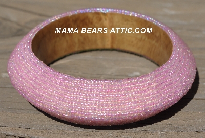+MBA #5556-603  "Soft Pink Glass Seed Bead Bangle Bracelet"