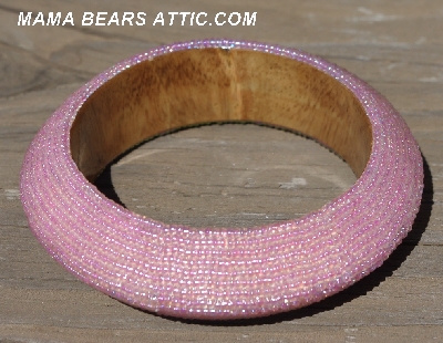 +MBA #5556-603  "Soft Pink Glass Seed Bead Bangle Bracelet"