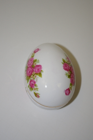 +MBA #10-248  Porceline Rose Egg Shaped Dish
