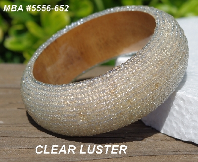 +MBA #5556-652  "Clear Luster Glass Seed Bead Bangle Bracelet"