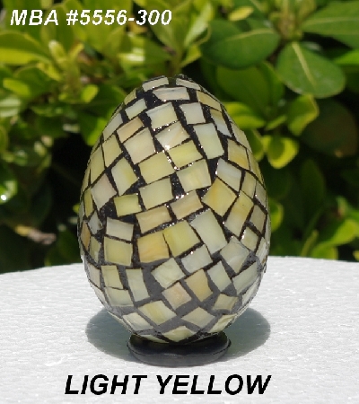 +MBA #5556-300  "Light Yellow Stained Glass Mosaic Egg"
