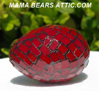 +MBA #5556-352  "Red Stained Glass Mosaic Egg"
