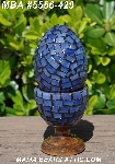 +MBA #5556-429  "Multi Blue Stained Glass Mosaic Egg & Matching Egg Cup"