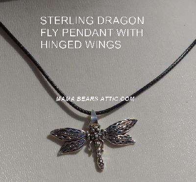 +MBA #5600-258  "Sterling Dragon Fly Pendant With Hinged Wings"