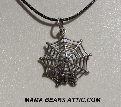+MBA #5600-274  "Sterling Silver Spider & Web Pendant"