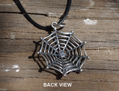 +MBA #5600-274  "Sterling Silver Spider & Web Pendant"