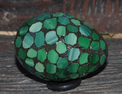 +MBA #5600-0096  "Green Stained Glass Mosaic Egg"