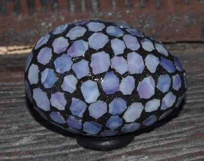 +MBA #5600-114  "Multi Purple Stained Glass Mosaic Egg"