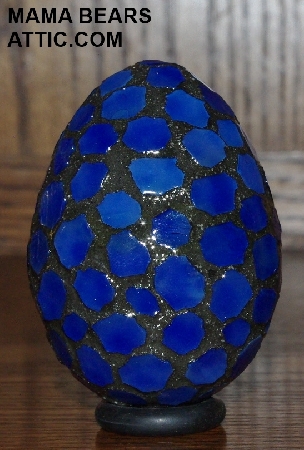 +MBA #5601-0005  "Blue Stained Glass Mosaic Egg"