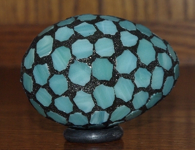 +MBA #5601-0015  "Mint Green Stained Glass Mosaic Egg"