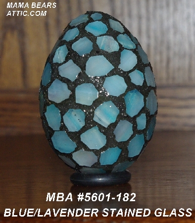 +MBA #5601-182  "Blue/Lavender Stained Glass Mosaic Egg"
