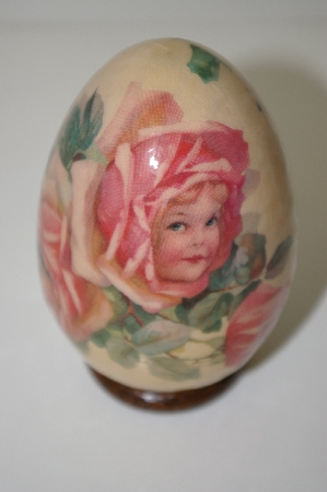 +MBA #10-260  Decoupage Pink Ladies Barry Patch Egg