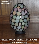 +MBA #5601-189  "Iridescent Pink/Yellow Stained Glass Mosaic Egg"