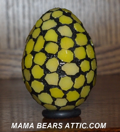 +MBA #5601-241  "Light Yellow Stained Glass Egg"