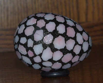 +MBA #5601-129  "Soft Pink Stained Glass Mosaic Egg"