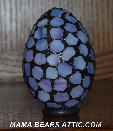 +MBA #5601-226  "Light Purple Stained Glass Mosaic Egg"