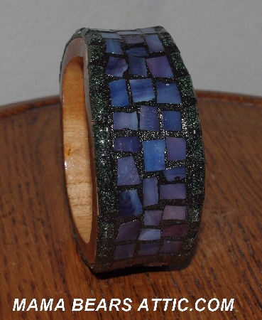 +MBA #5603-0082  "Multi Purple Stained Glass Bangle Bracelet"