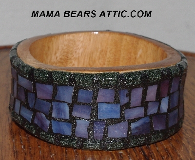 +MBA #5603-0082  "Multi Purple Stained Glass Bangle Bracelet"