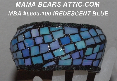 +MBA #5603-100 "Iridescent Blue Stained Glass Bangle Bracelet"