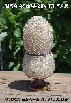 +MBA #5604-284  "Silver Lined Clear Glass Seed Bead Egg With Matching Egg Cup"