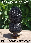 +MBA #5604-290  "Solid Black Glass Seed Bead Egg With Matching Egg Cup"
