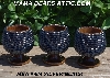 +MBA #4604-364-  "Set Of 3 Silver Black Glass Seed Bead Egg Cups"