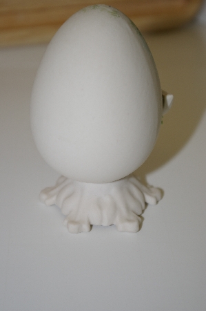 +MBA #10-193  1980's Fine Bone China Goose Egg On Attached Stand