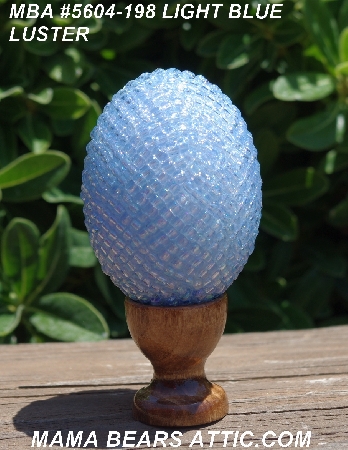 +MBA #5604-198  "Light Blue Lusted Glass Bead Egg"