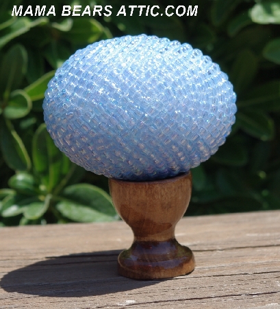 +MBA #5604-198  "Light Blue Lusted Glass Bead Egg"