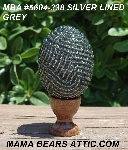 +MBA #5604-338  "Silver Ling Grey Glass Bead Egg With Stand"