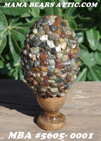 +MBA #5605-0001  "Tiny Polished River Rock Egg With Stand"