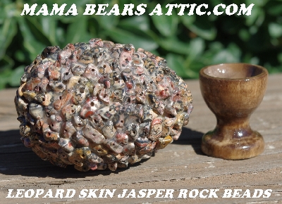 +MBA #5605-0090  "Leopard Skin Jasper Bead Egg With Stand"