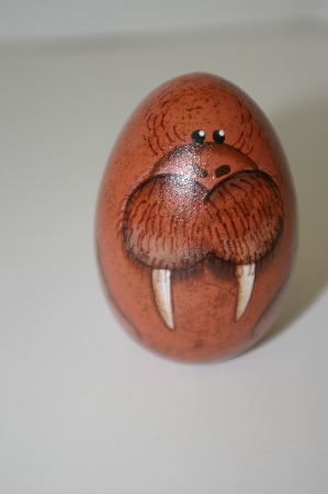 +MBA #10-295  1994 "Molar" Hand Painted Wooden Egg