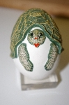 +MBA #10-119  1980's Hand Carved  & Painted Turtle Egg