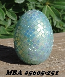 +MBA #5605-251  "Metallic Sky Blue Glass Bead Egg With Stand"