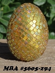 +MBA #5605-294  "Metallic Yellow Glass Bead Egg With Stand"