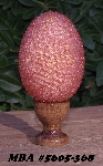+MBA #5605-368  "Czech Fire Polished Soft Pink Glass Bead Egg And Stand"