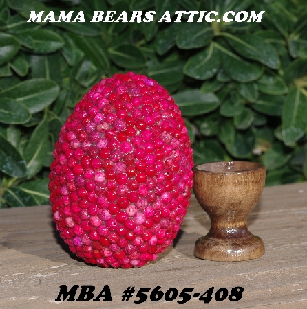 +MBA #5605-406  "Red River Stone Gemstone Bead Egg With Stand"