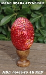 +MBA #5606-52  "AB Red Glass Bugle Bead Egg With Stand"