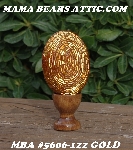 +MBA #5606-122  "Gold Glass Bugle Bead Egg With Stand"