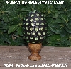+MBA #5606-229  "Lime Green Glass Bead Mosaic Egg With Stand"