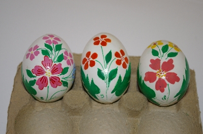 +MBA #10-163  1/2 Dozen Real Hand Painted Chicken Eggs