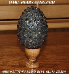 +MBA #5607-85  "Blue Glass Bead Mosaic Egg With Stand"